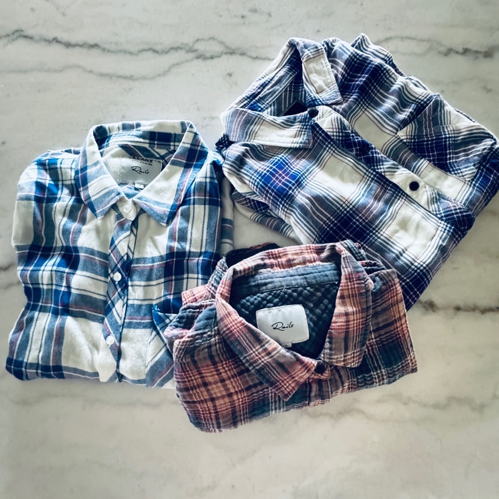 Rails Bundle 3 Plaid Button Up Shirts 👚 👕 👚 Small